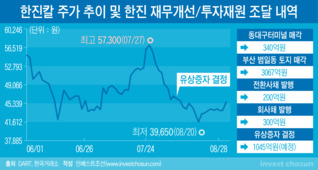 한진 주식 내다파는 기관들...증자 규모 축소 우려